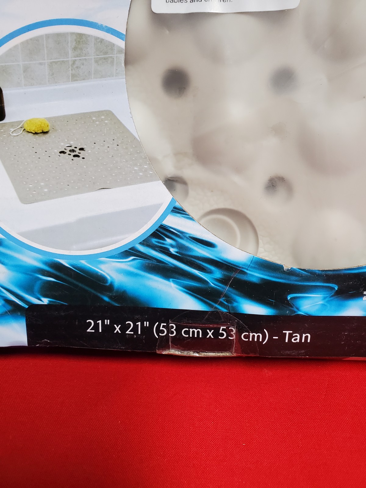 Tan Non-Slip Shower Mat with Drain Holes: SlipX Solutions Square Shower Mat gallery