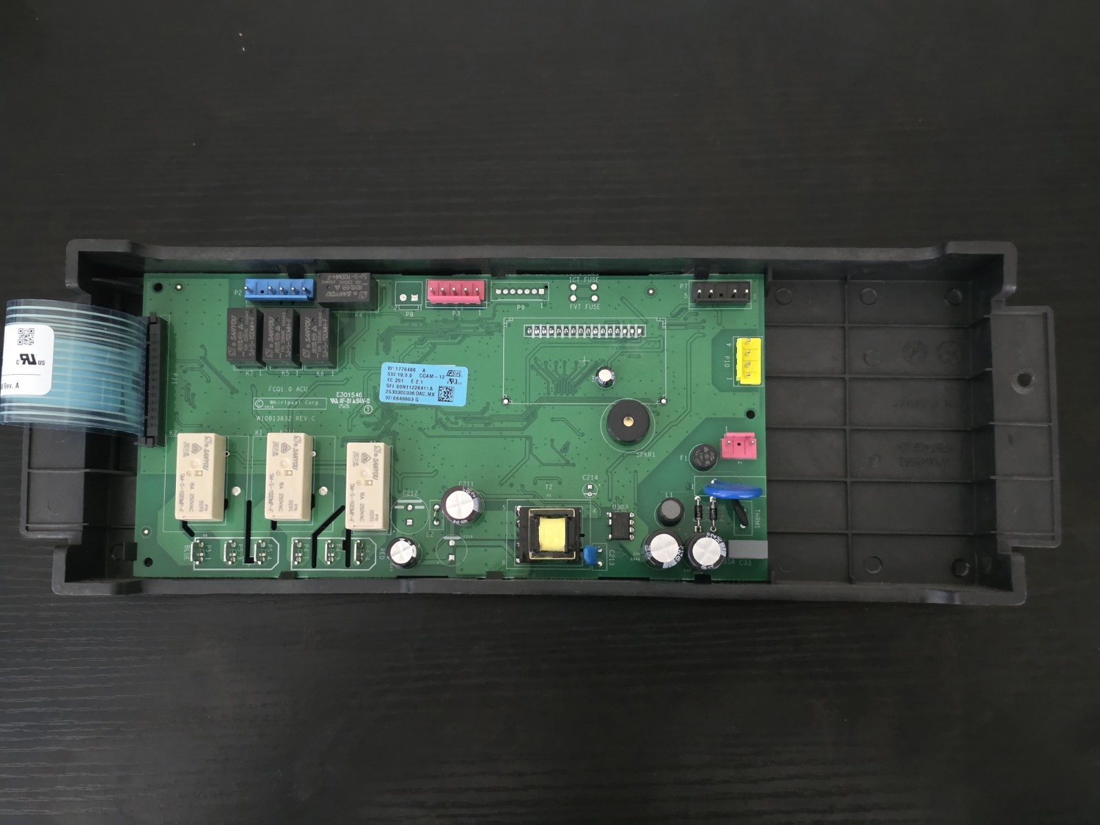 Whirlpool W11776486 Range Oven Control Board, Black Glass UI Panel, Clock Timer gallery
