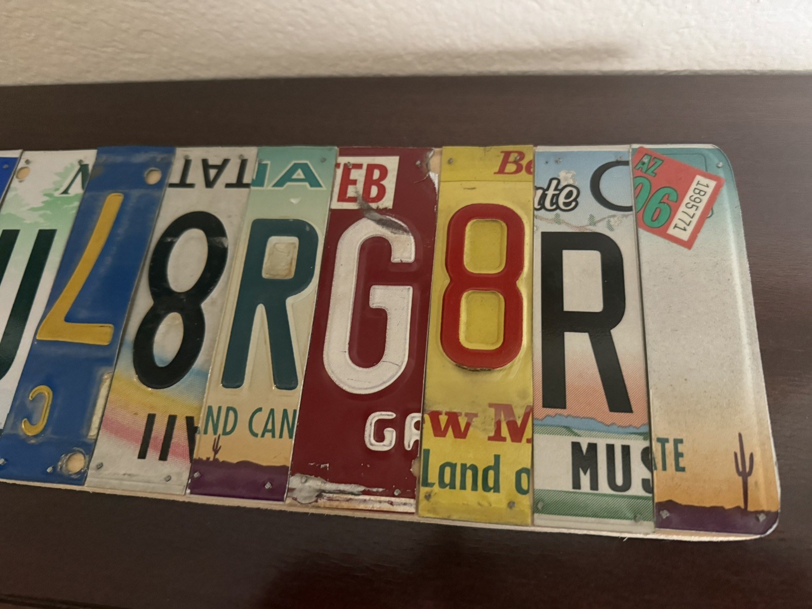 Custom License Plate Art “CUL8rG8R” Wood Mount Decor Signed By Artist One Owner gallery
