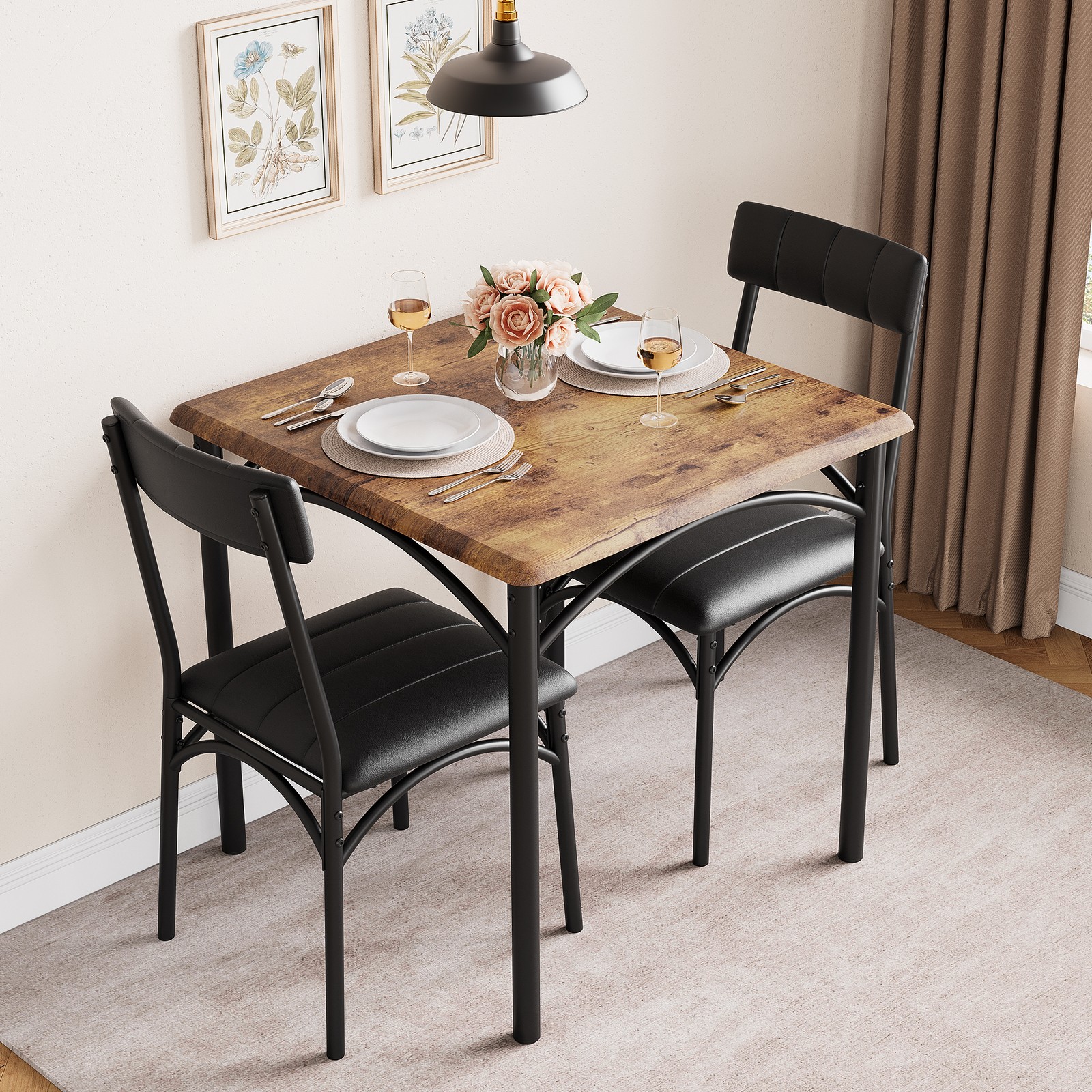 3 Piece Dining Table Set Kitchen Table and Chairs for 2, Kitchen Table Set gallery