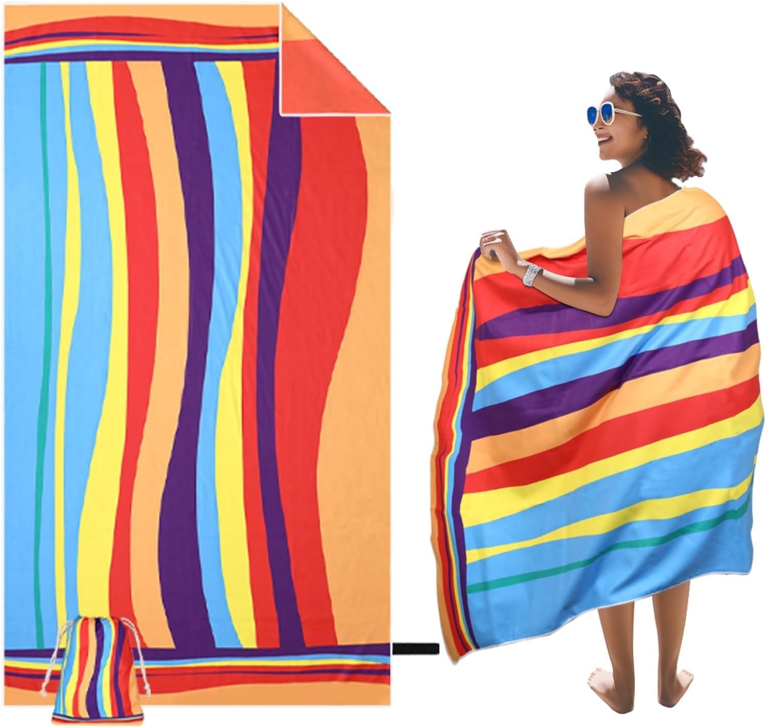 Oversized Beach Towel, Extra Large 39"X71" Quick Dry Sand Free Towel for Travel gallery