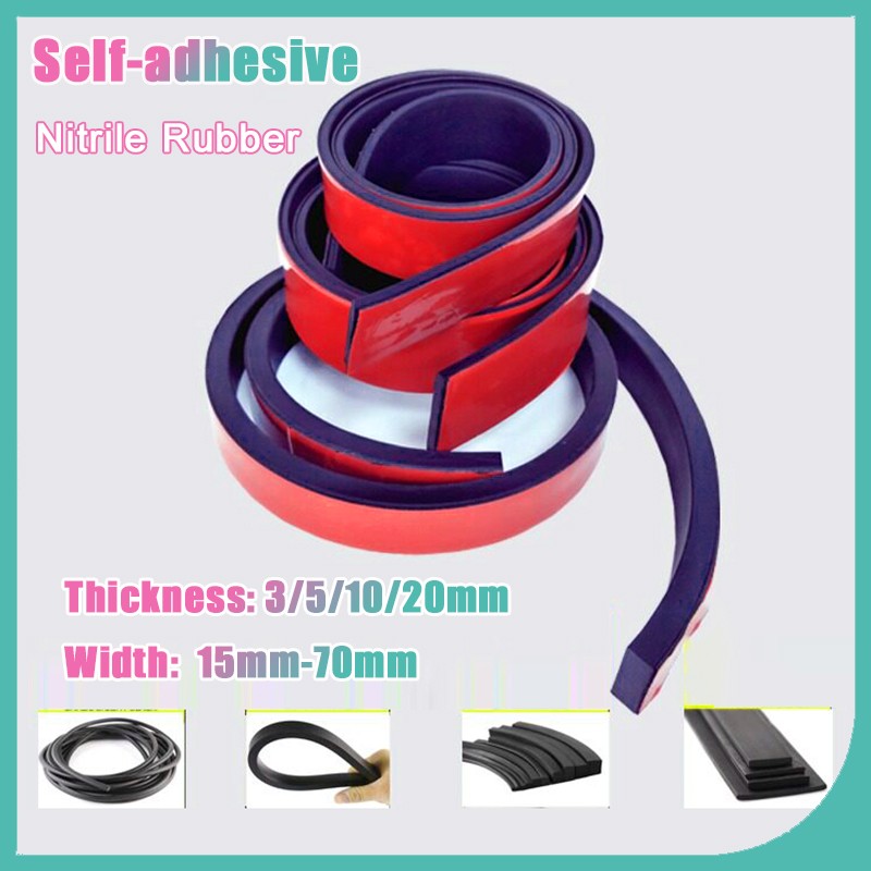 Self-adhesive Nitrile Rubber Flat Strip Sealing Strips waterproof Wide 15mm-70mm