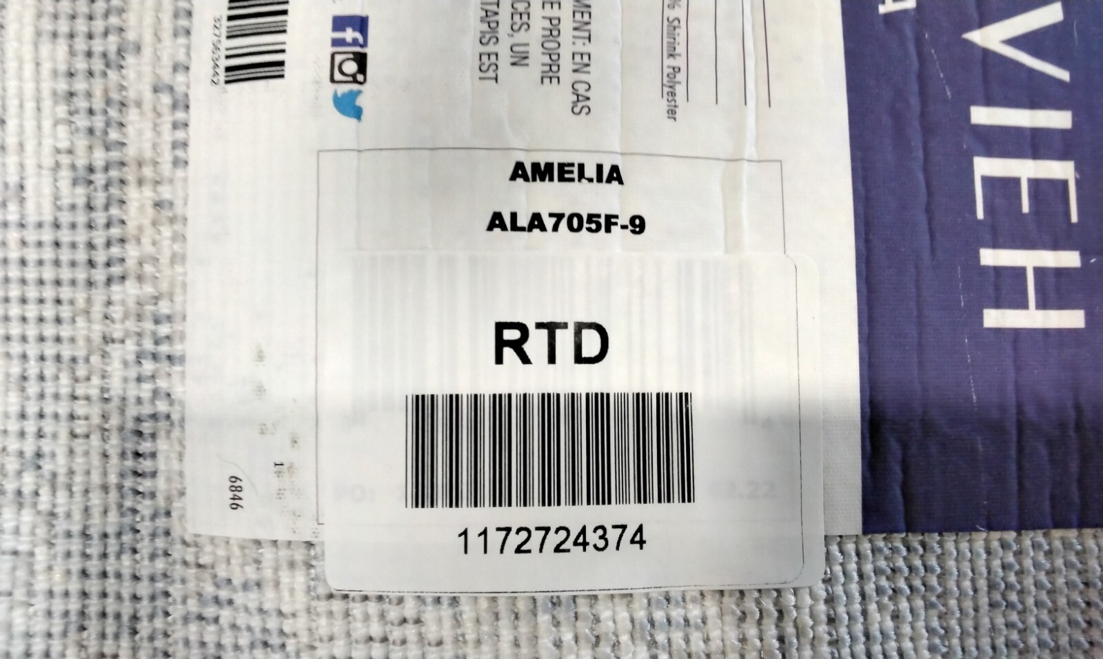GREY / BLUE 9' X 12' Back Stain Rug, Reduced Price 1172724374 ALA705F-9 gallery