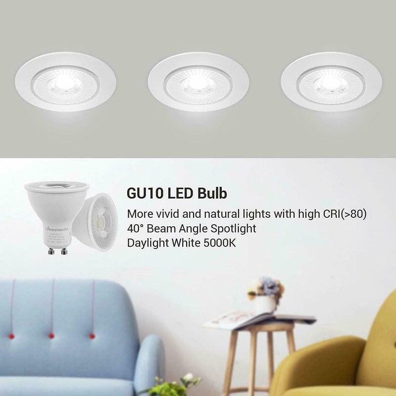 DEWENWILS 10 Pack GU10 LED Dimmable Bulb 5000K Daylight Track Lighting Bulb gallery