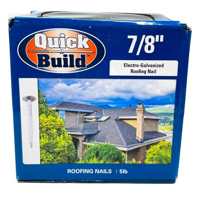 Quick Build 78EGRF5LB Electro Galvanized Roofing Nails 7/8 in, 5 lb Pack gallery