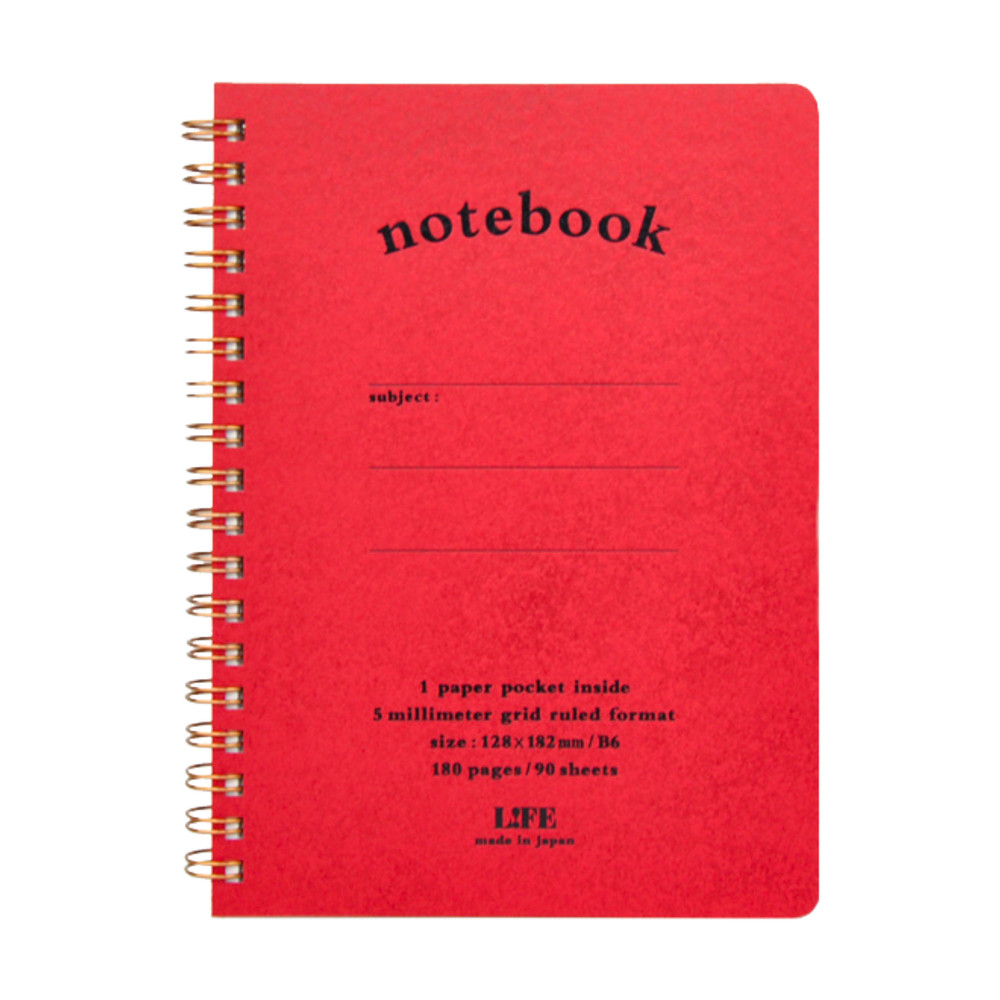 Life Pocket Notes Spiral Bound Notebook: 5 in. x 7 in. (Red) *B6 notebook