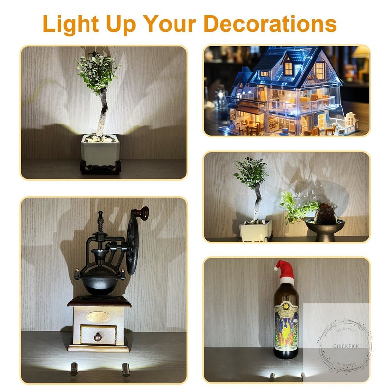 12 Pack Mini LED Lights, Cold White Small LED Light Mini Spotlights for Displays gallery
