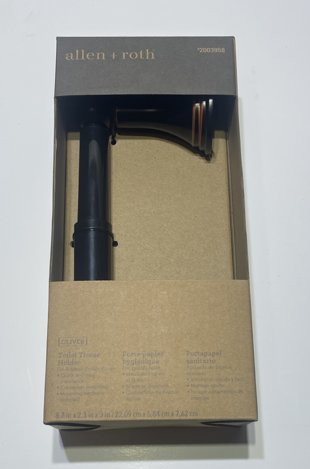 Allen + Roth Toilet Tissue Paper Holder Oil-Rubbed Bronze Finish Black 2003958 gallery