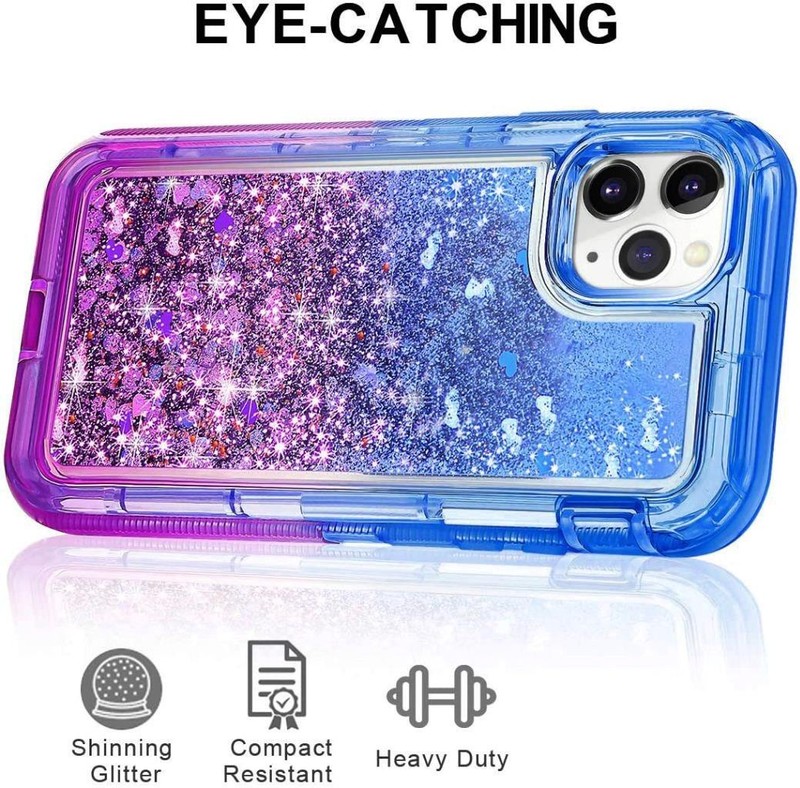 For iPhone 13 Pro Max 13 Mini 13 Shockproof Liquid Glitter Bling Heavy Duty Case gallery