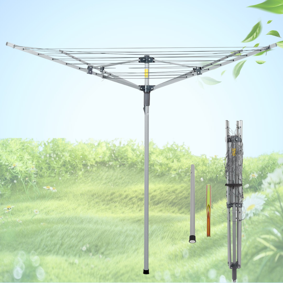 NEW Collapsible 4 Arm Rotary Clothesline Dryer 131ft Outdoor Umbrella Rack gallery