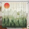 Mountain Shower Curtain Forest, Green 72"W x 72"L (Pack of 1) Green Red gallery