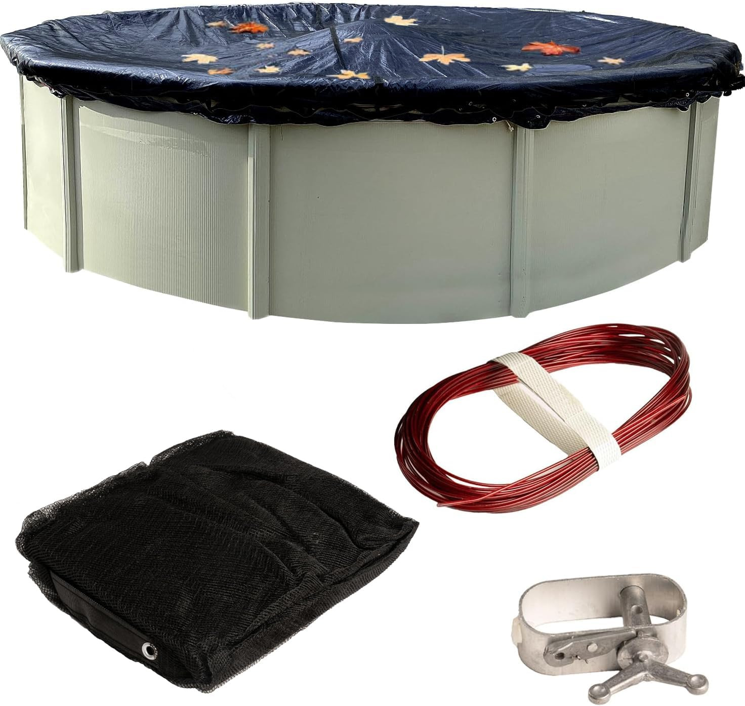 Pool Leaf Net Cover for above Ground Pools – 18 Ft Round, Durable, Woven Polyeth gallery