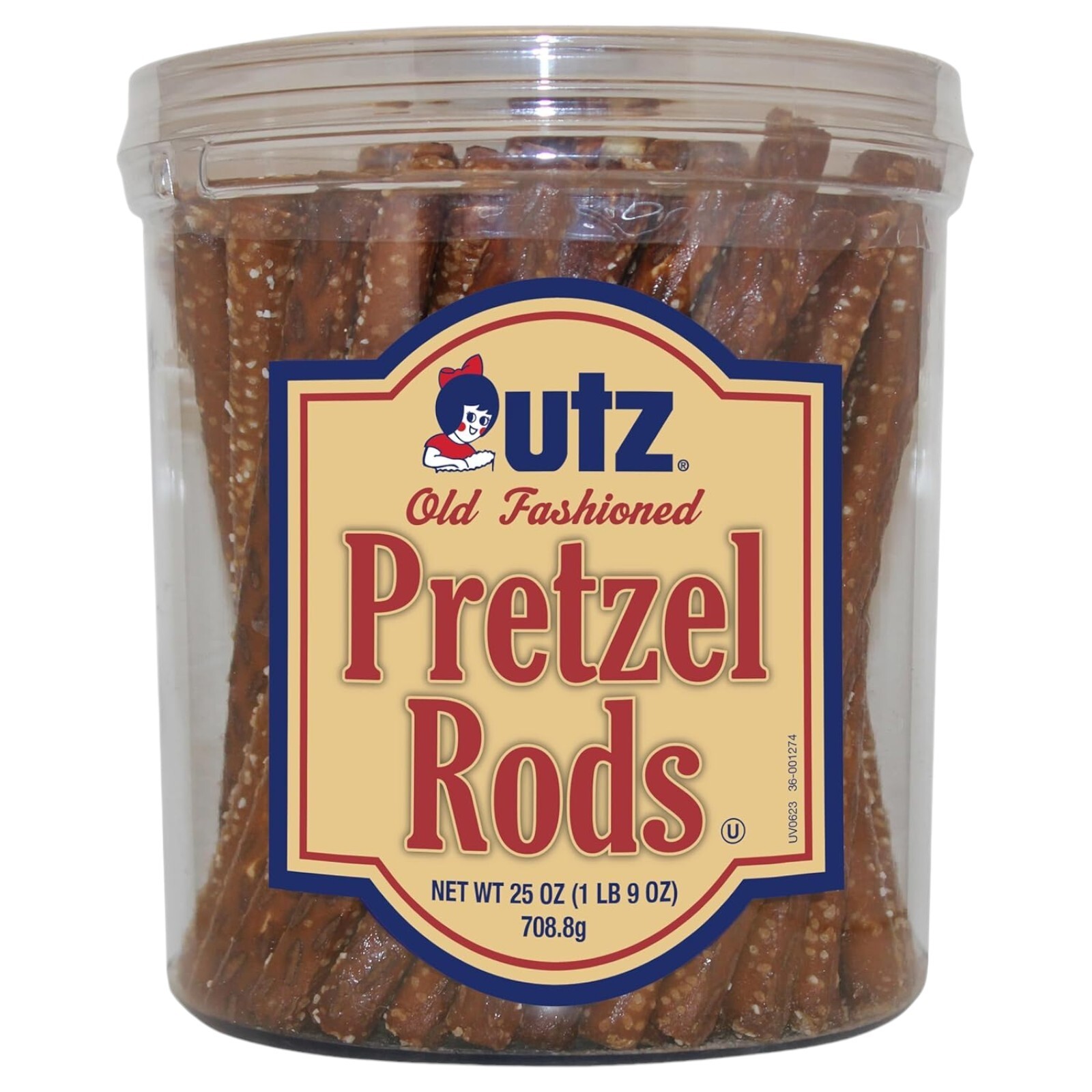Utz Old Fashioned Pretzel Rods 25oz Barrel Thick Crunchy Pretzel Rod 2 Pack gallery