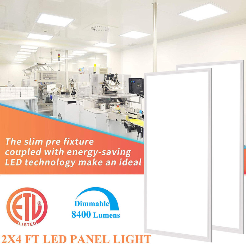 4PCS 2x4FT Drop Ceiling LED Troffer Panel Daylight 5000k Flat Panel Recessed 75W gallery