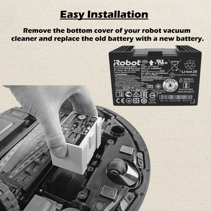 Genuine iRobot Roomba i6 i6+ High Capacity Lithium Ion Battery 2410mAh - ABL-D2 gallery