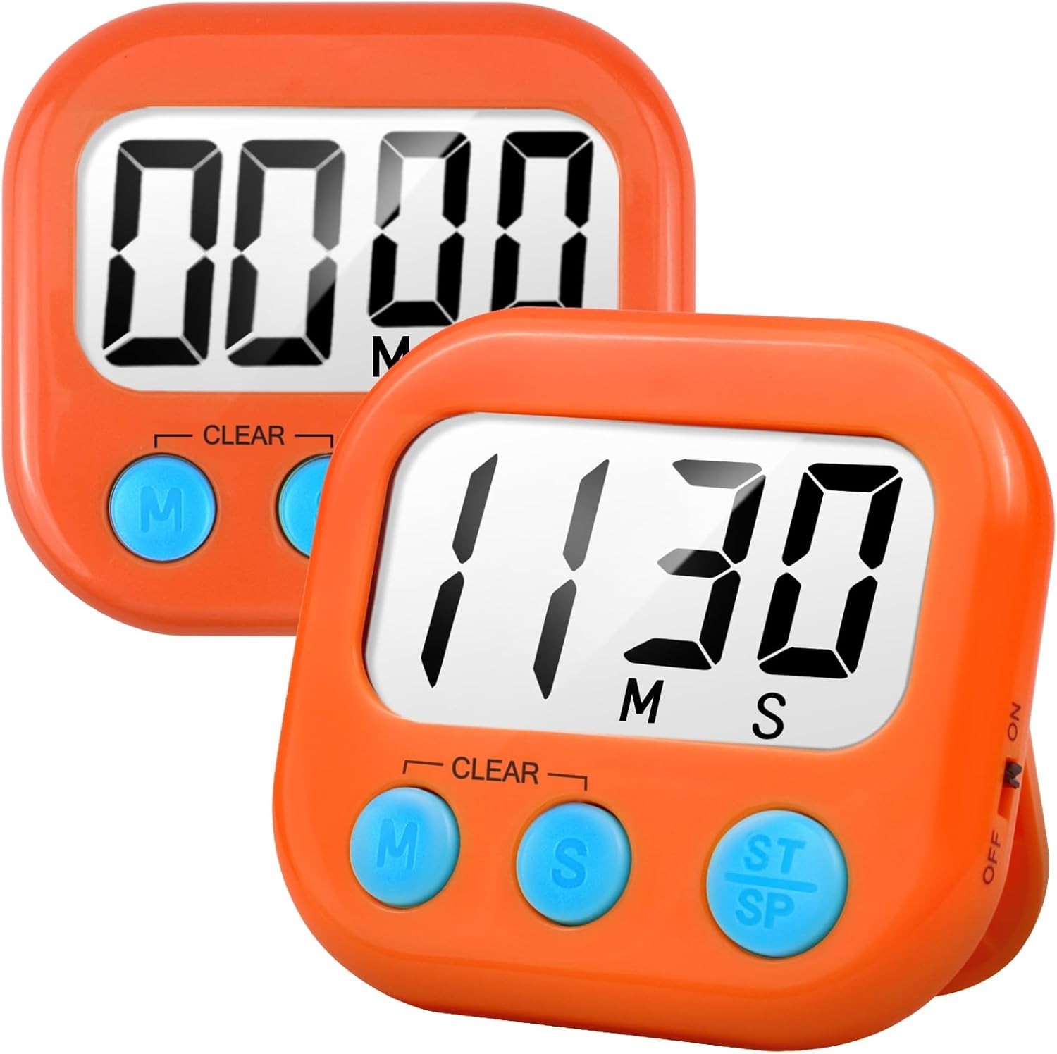 2 Pack Digital Kitchen Timer for Cooking Big Digits Loud Alarm Magnetic Backi... gallery