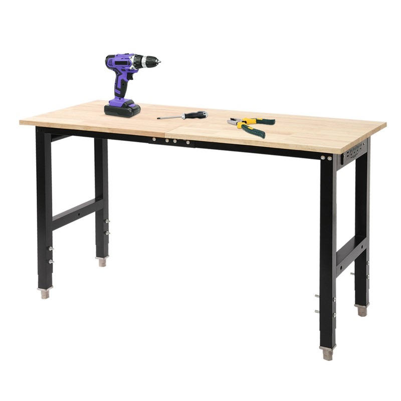 Max 2000 lbs Adjustable Height Workbench W/Power Outlets Heavy-Duty Work Table gallery