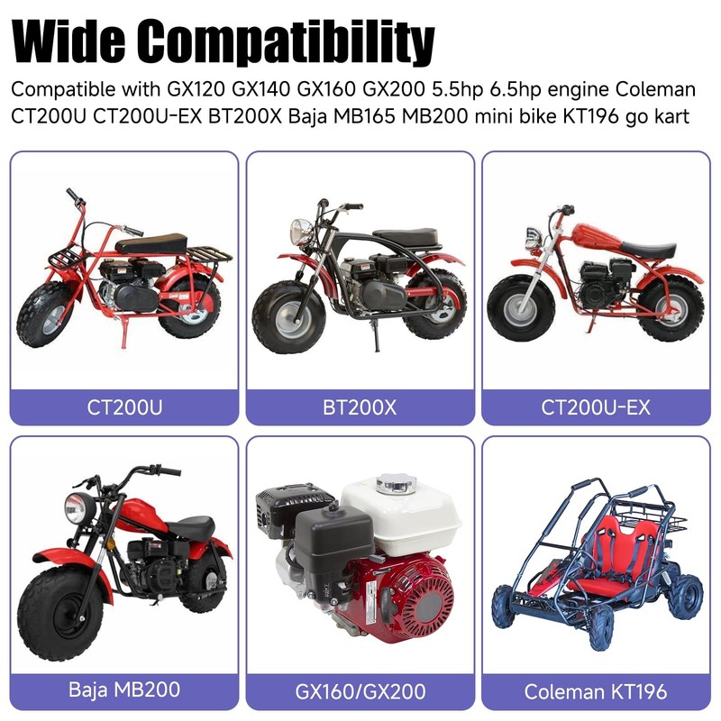 Engine Air Filter Housing Assembly Fits GX160 GX200 5.5hp Mini Bike Go Kart gallery