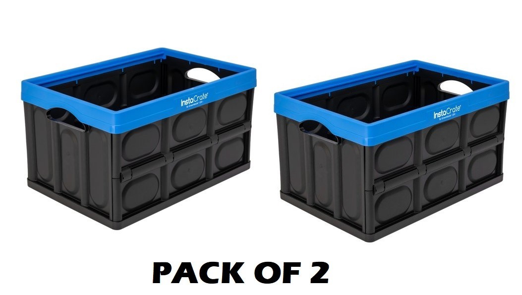 2PAC Greenmade Instacrate 12Gallon Collapsible Plastic Storage Bin with Handles gallery
