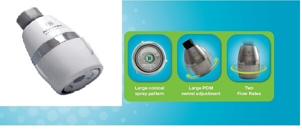 Niagara Water Conservation DUAL MAX 2 Flow Rate 1.0/1.5 GPM Shower Head White gallery