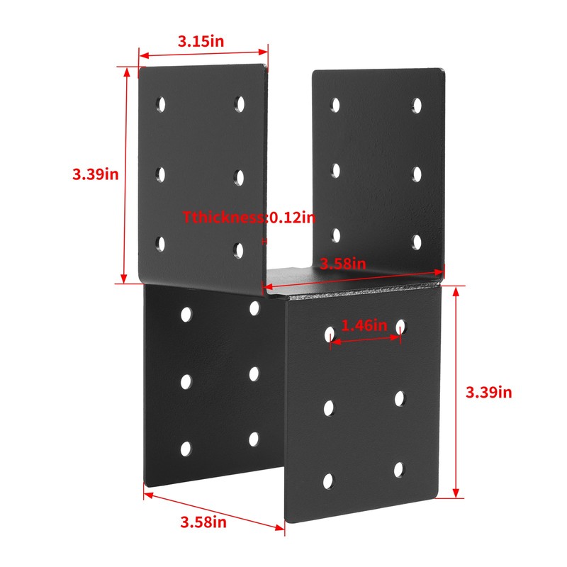 4Pcs Deck Post Caps Tie Pergola Brackets Heavy Duty Steel Anchor Connectors gallery