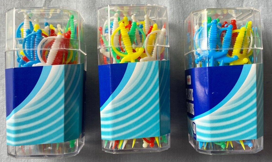 Meijer Plastic Swords Multicolor 40 Count Each Lot of 3 NEW gallery