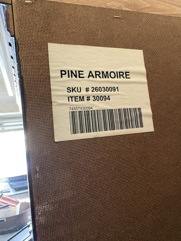 Large Solid Pine Painted (only outside )Armoire Wardrobe - 76” Tall Storage/TV gallery