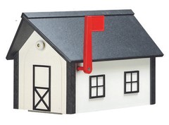 Amish-Made Standard Poly Mailboxes with Poly Roofs