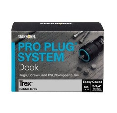Pro Plug System Trex Pebble Grey, 100 Lin Ft Kit with Plugs, Screws, & Tool