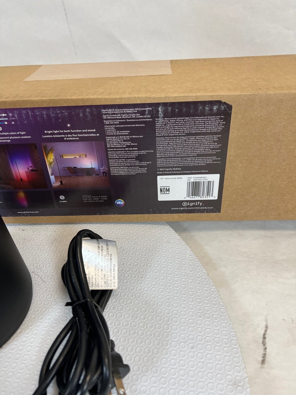 Philips Hue Signe Smart Floor Lamp, Black - White and Color Ambiance gallery