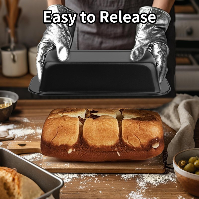 Novery 2PCS Nonstick Bread Pan 8” x 4” Carbon Steel Loaf Baking Pans, Dishes... gallery