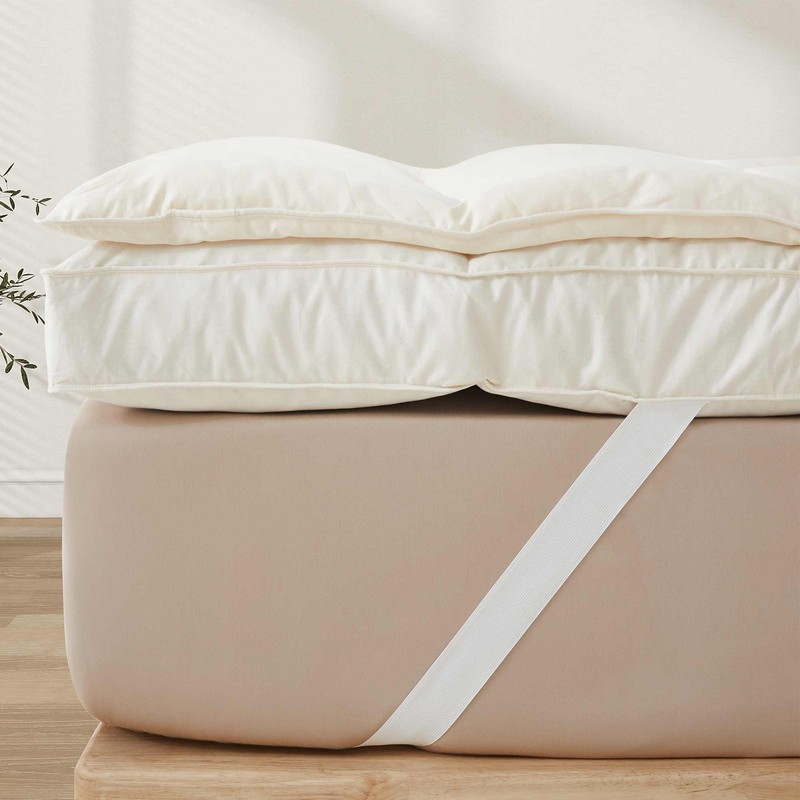 3" Mattress Topper Feather Bed Protector Pillow Top Plush Organic Cotton Cover gallery