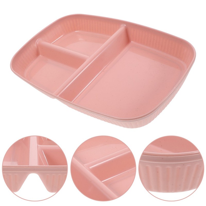 Divided Serving Tray Portion Control Plate Compartment Plates Reusable gallery