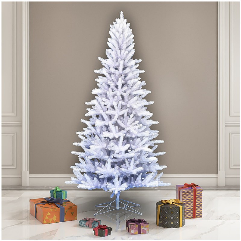 7.5' Vickerman Unlit Shiny White Spruce Christmas Tree Retro Vntg Style Decor gallery