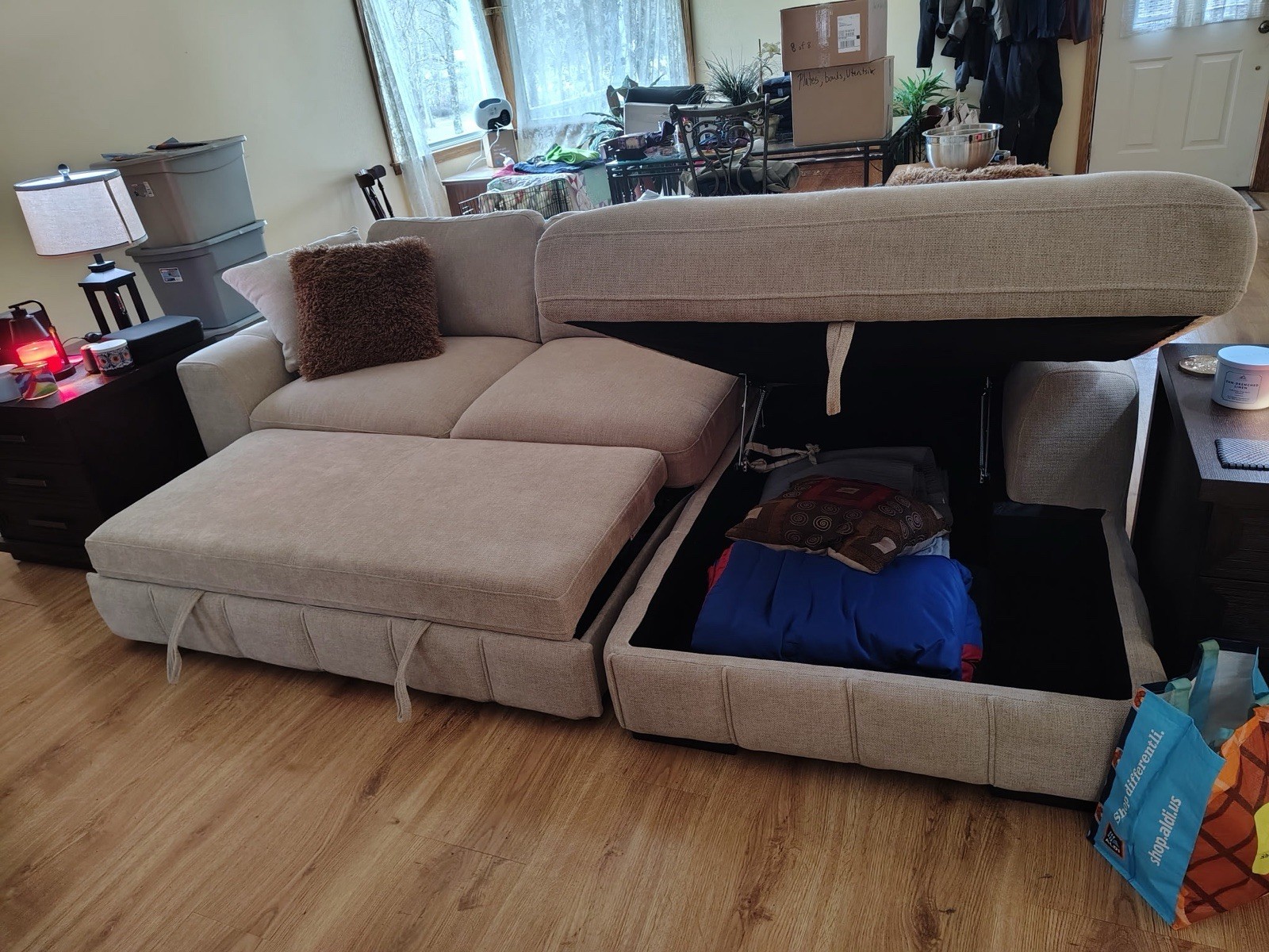 Convertible Sectional Sofa L-Shape Couch, 118" Oversized, 07033 gallery