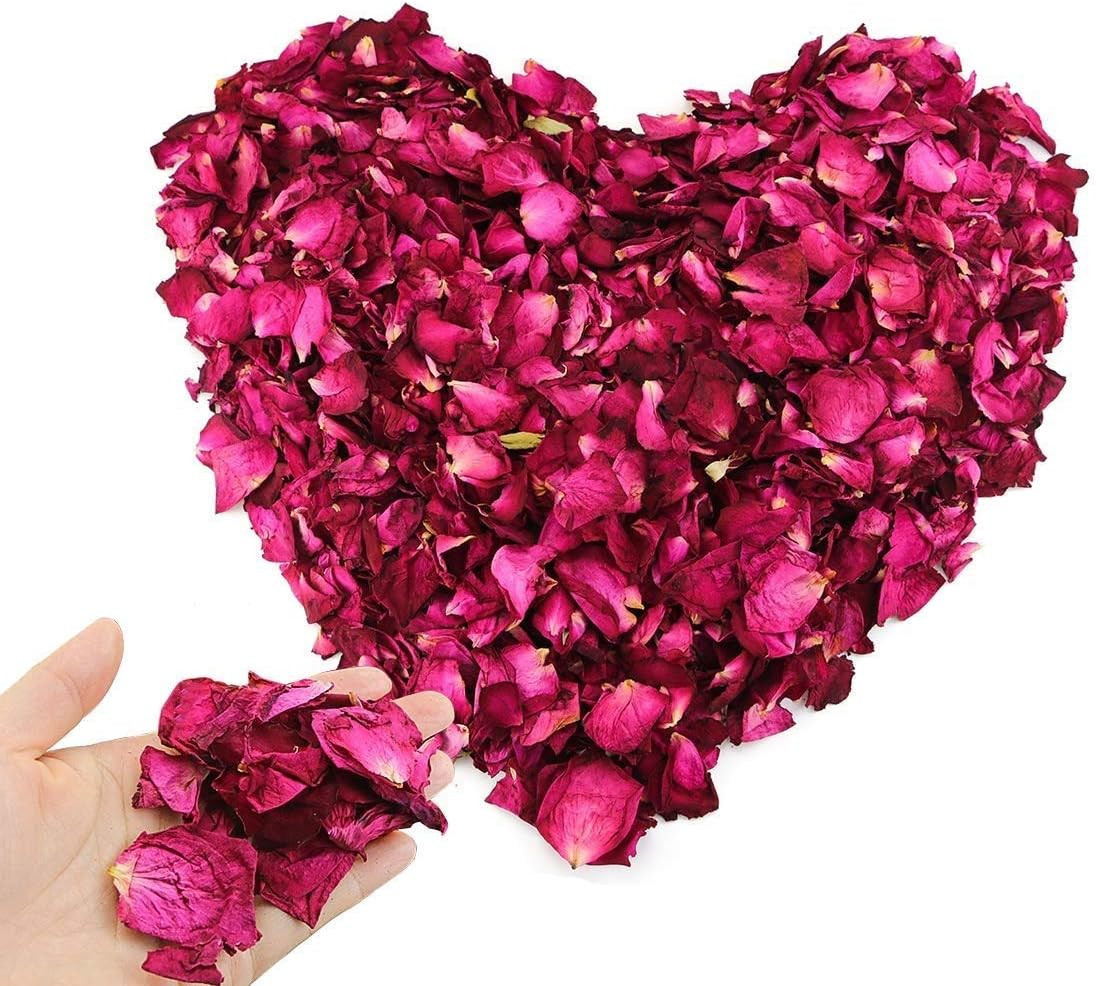 150 Grams/ 5.3 OZ Natural Real Red Rose Flower Petals Dried Rose Petal for Weddi gallery