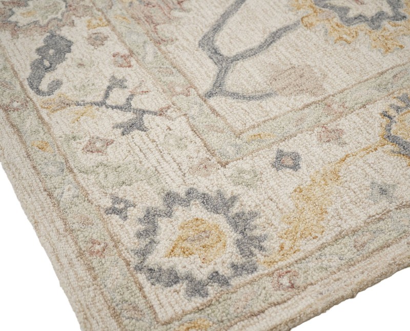Multi Size Hand Loomed Wool Beige Gray Arts & Crafts Handmade Area Rug gallery