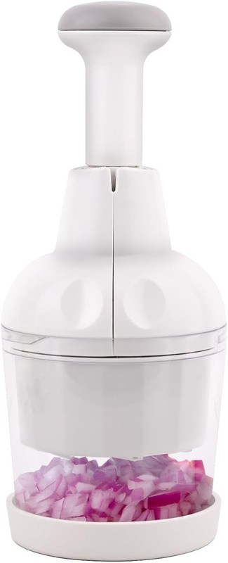 Pampered Chef Push Function Food Chopper - White - #2585 - FAST FREE SHIPPING gallery