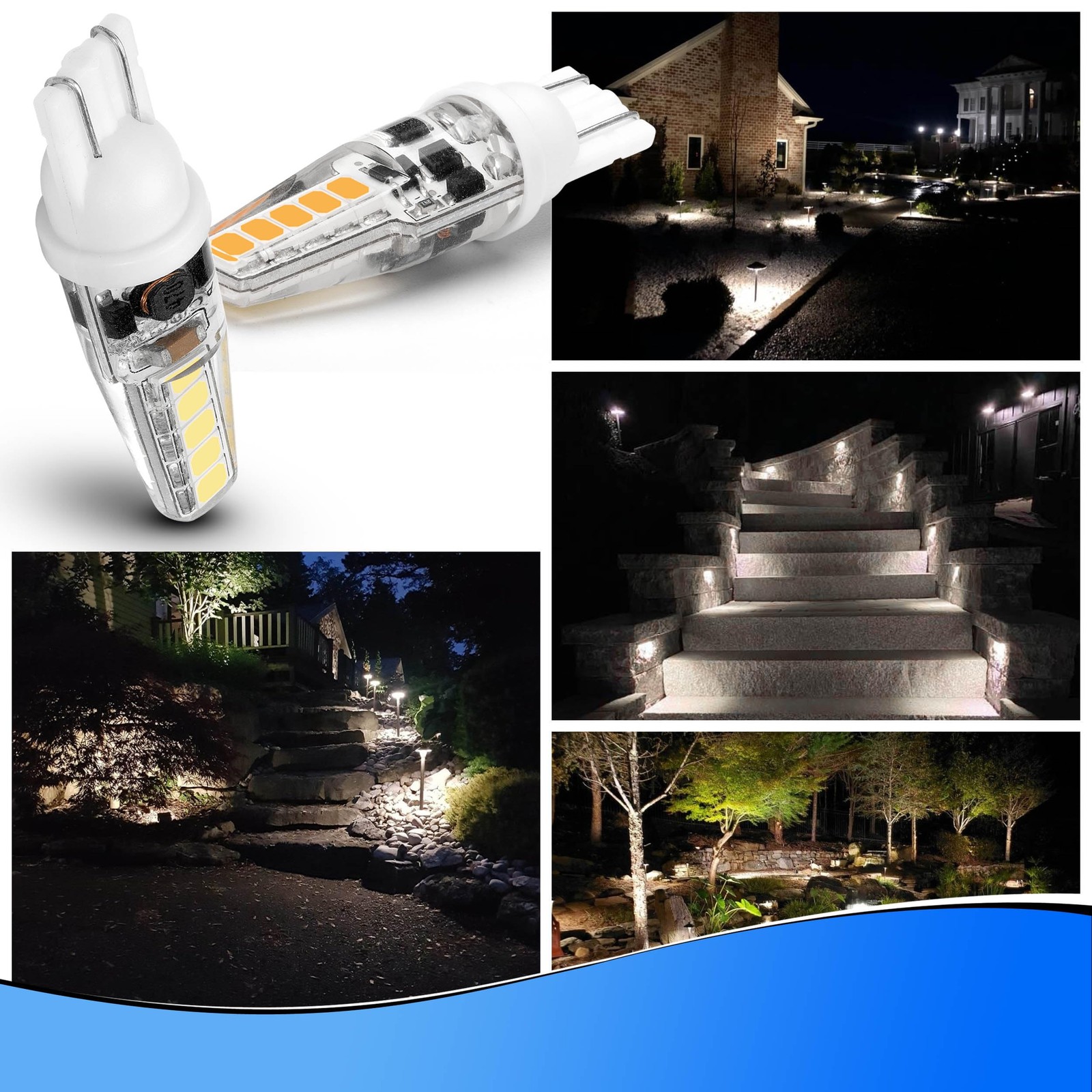 3 Watt T5 T10 LED Wedge Base Light Bulbs AC/DC 12V-24V Equivalent 25W-30W 600... gallery