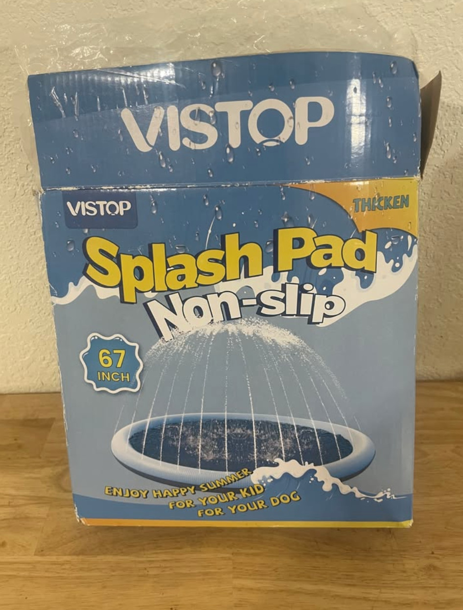 Vistop 67" Non-Slip Splash Pad for Kids and Dogs, Thickened Sprinkler Pool gallery