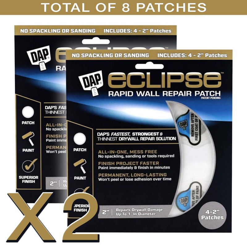 2 Pack DAP Eclipse Rapid Wall Repair Patch Includes 4 - 2" Patches (8 Total) NEW gallery