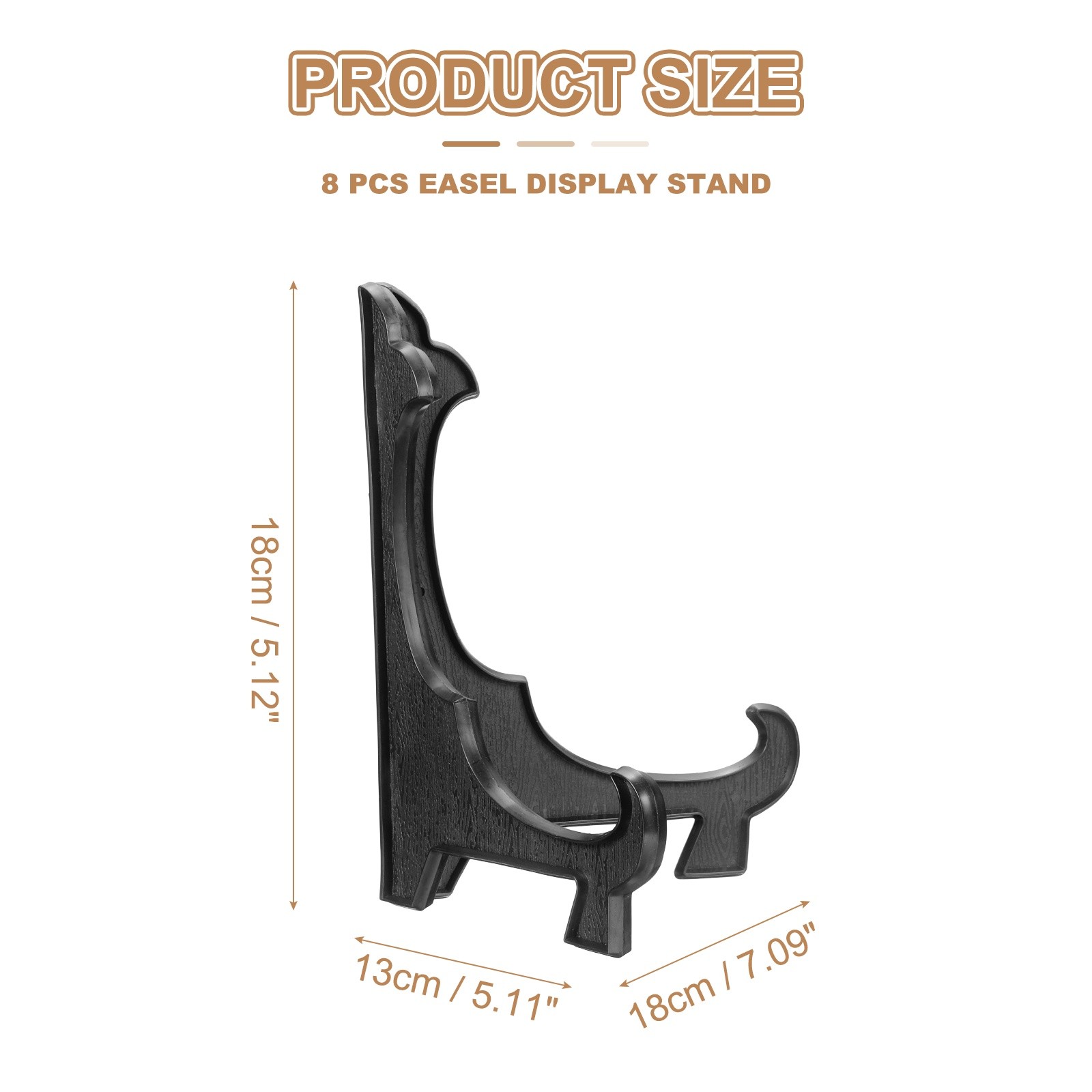 8 Pcs 7.09 Inch Acrylic Mounts, Display Plate Stand, Black gallery