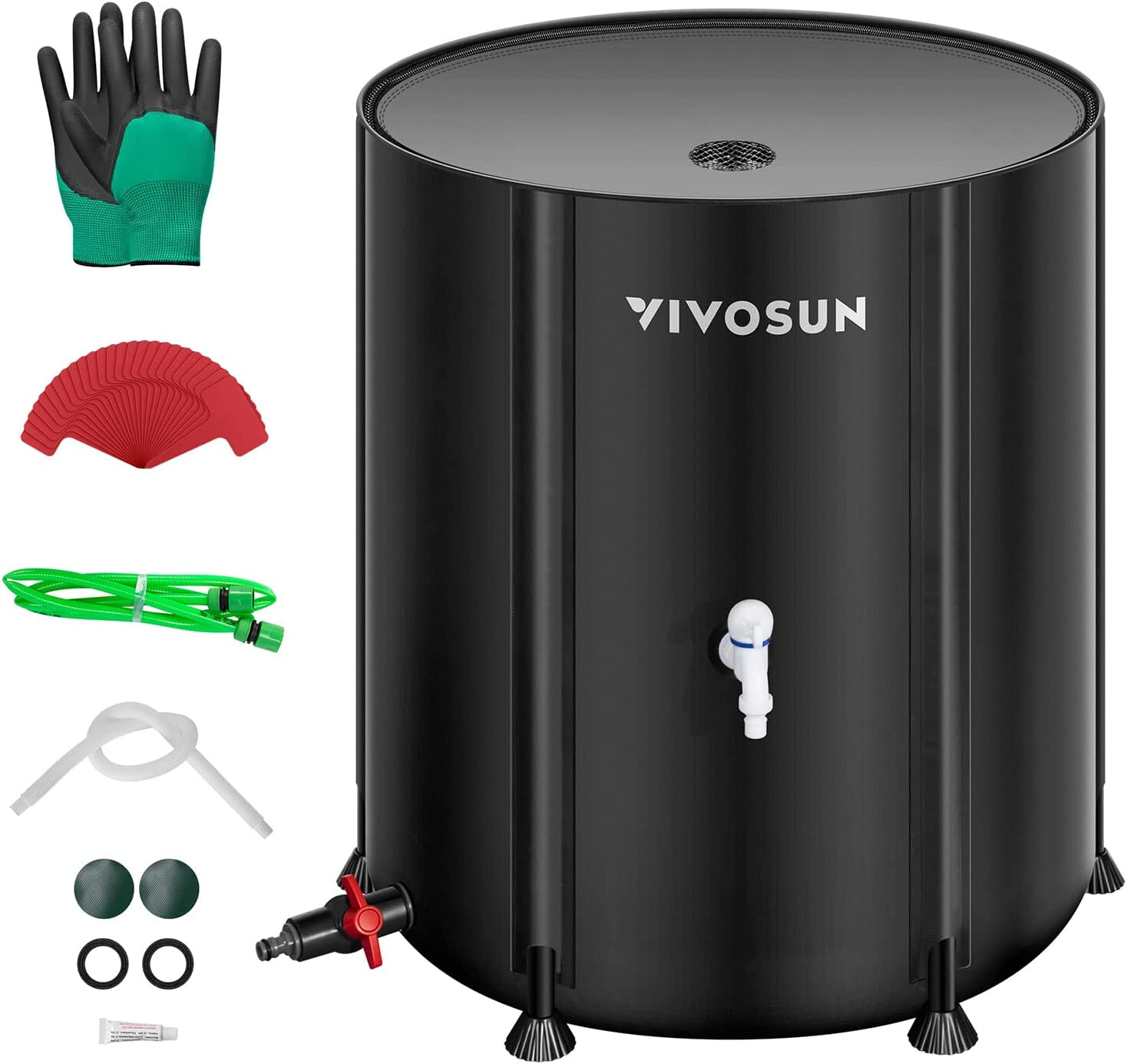 VIVOSUN 53/100/132 Gal Collapsible Rain Barrel Catcher, Water Storage Tank PVC gallery