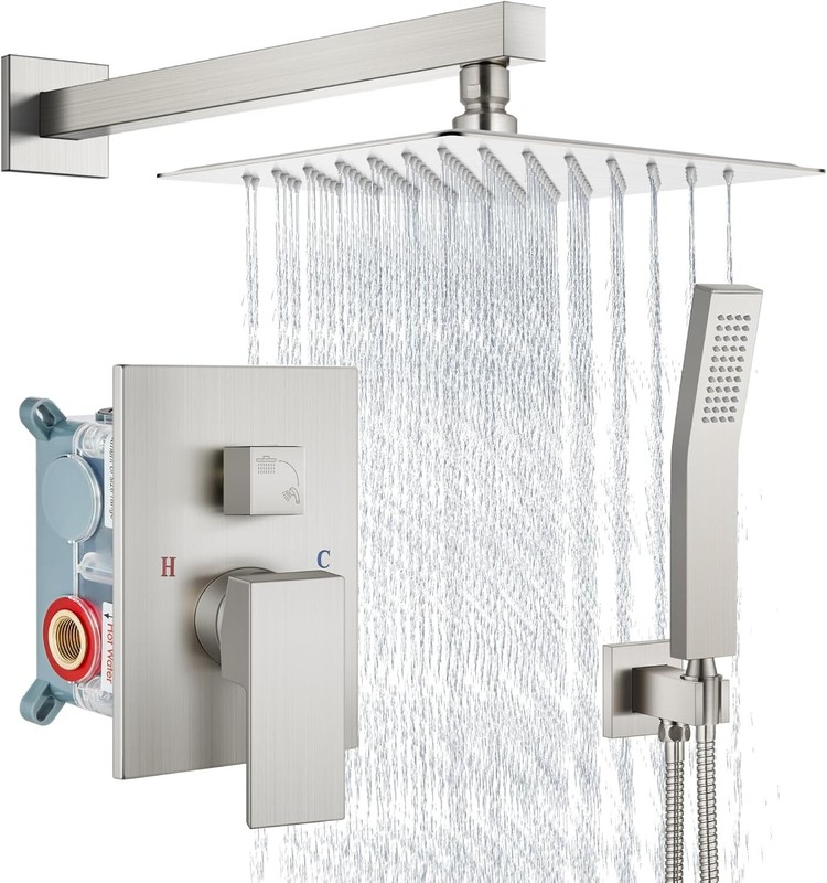 Shower Faucet Set Rain Shower System with Handheld Spray Bathroom Shower Comb... gallery