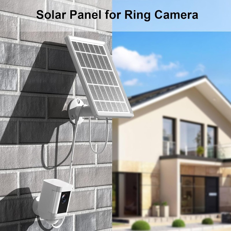 2 Pack Solar Panel Charger for Ring Camera, Panel size : 7.2 * 5 inch gallery