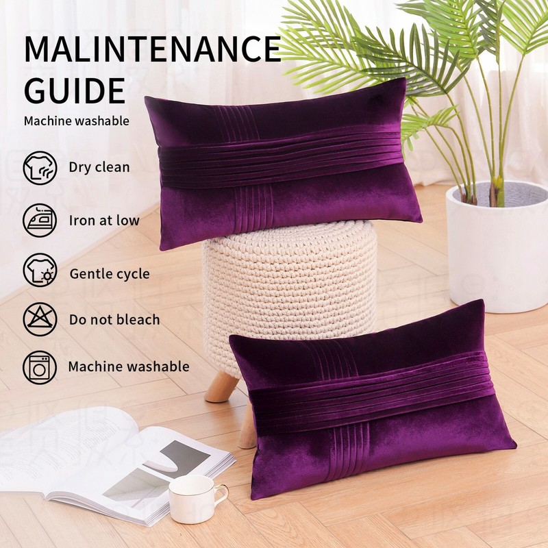 2 Pack Throw Pillow Covers Set Sofa Decor Cushion Cases Velvet Premium Cushion gallery