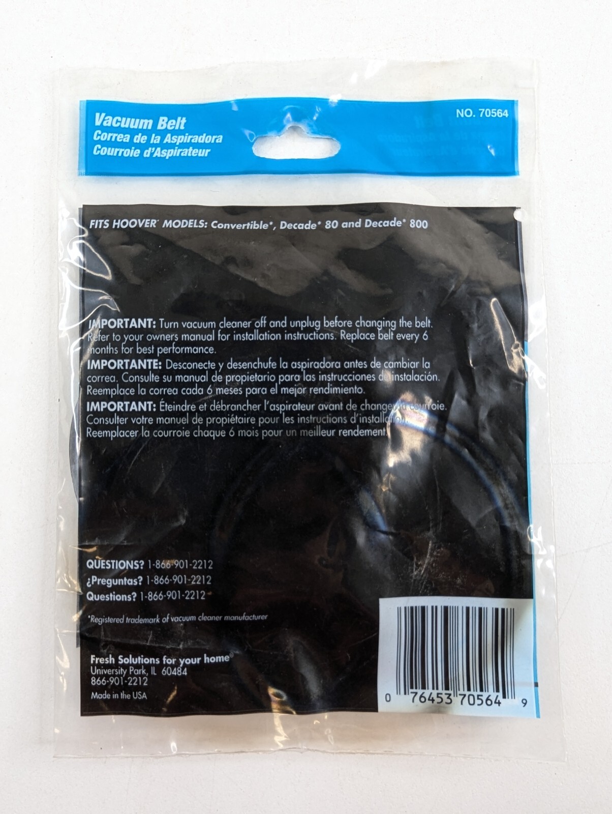 Fresh Solutions VACUUM BELT Hoover Style 048- Convertible Decade 80 & 800 - NEW gallery