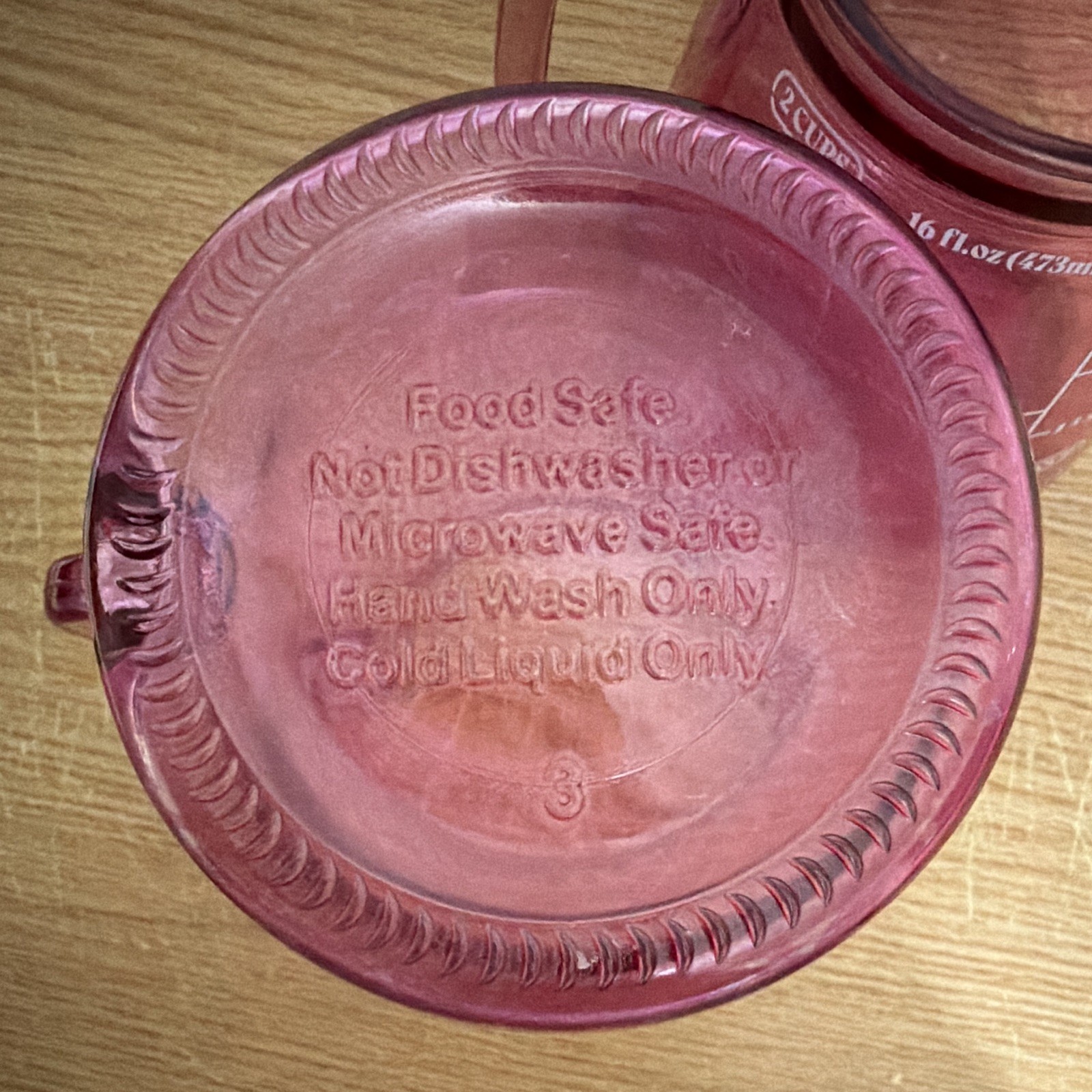 2pc Pink Glass Liquid Measuring Cup Set, 2 Cup Capacity, Handle, Round gallery