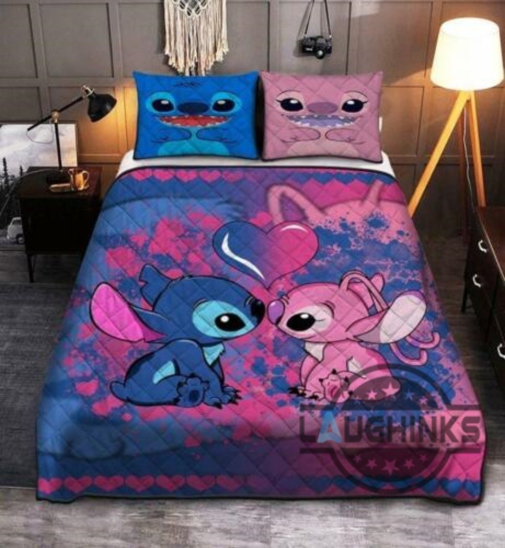 Angel & Stitch Love Quilt Bedding Set - Twin, Queen, King Size - Disney Home Dec gallery