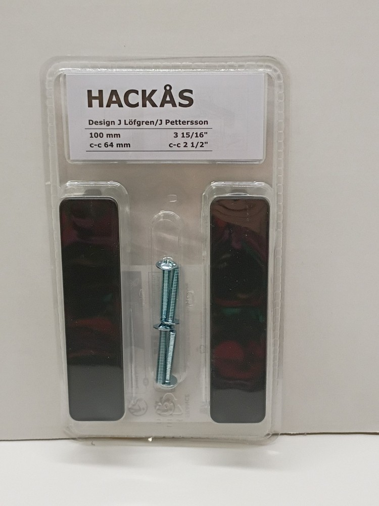 IKEA HACKÅS HACKAS Handle, Anthracite, 3 15/16" (303.424.79) NEW